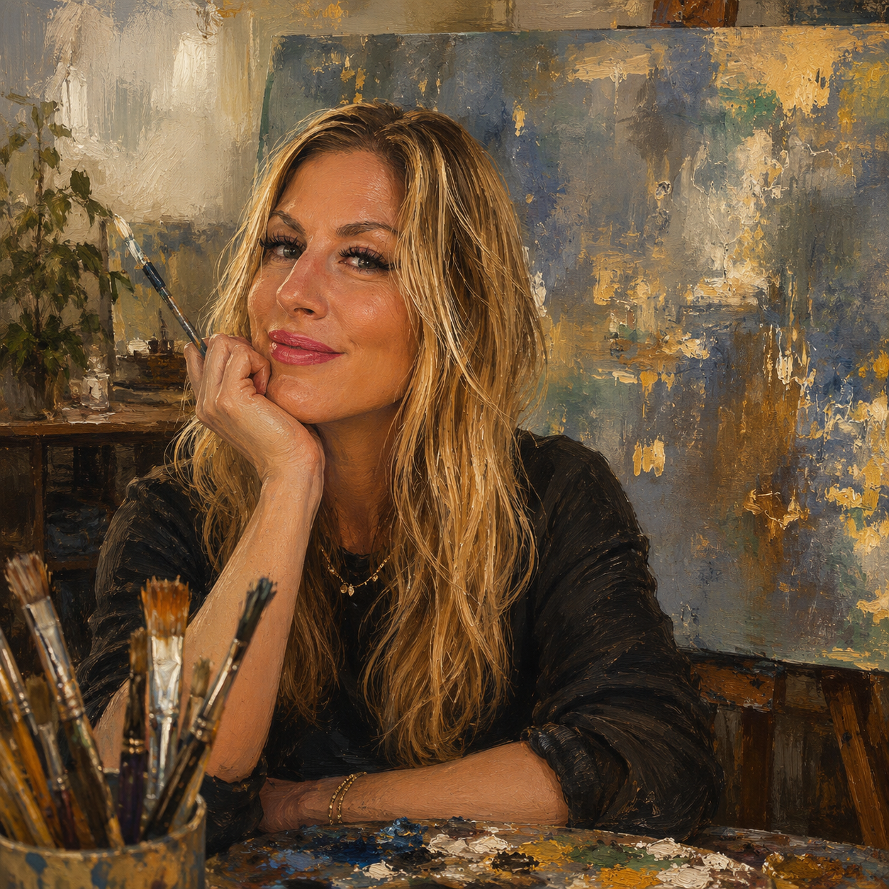 Portrait of Steph Dewald in her studio